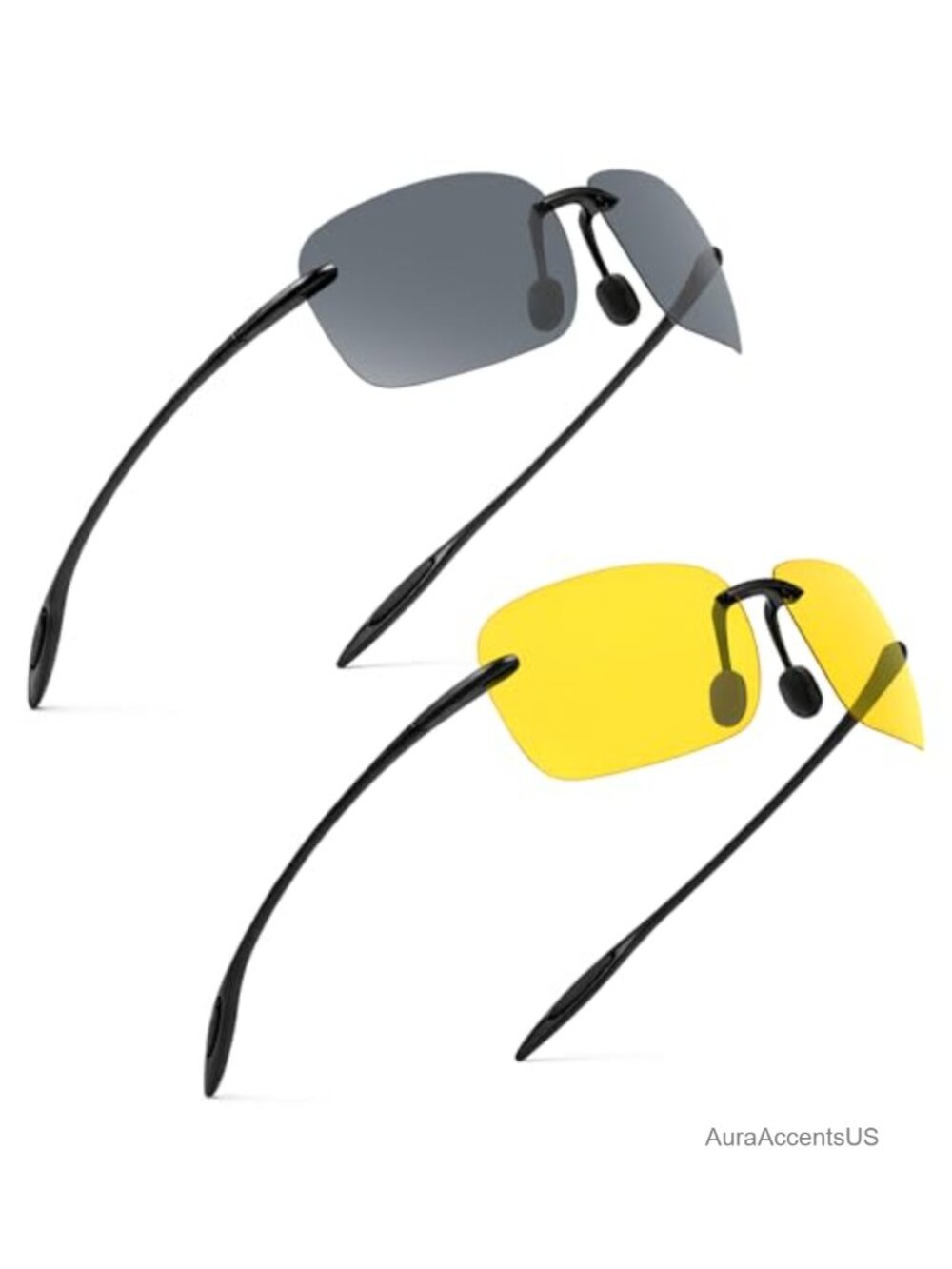 Polarized Sport Sunglasses TR90 Rimless Wrap Around Running Cycling